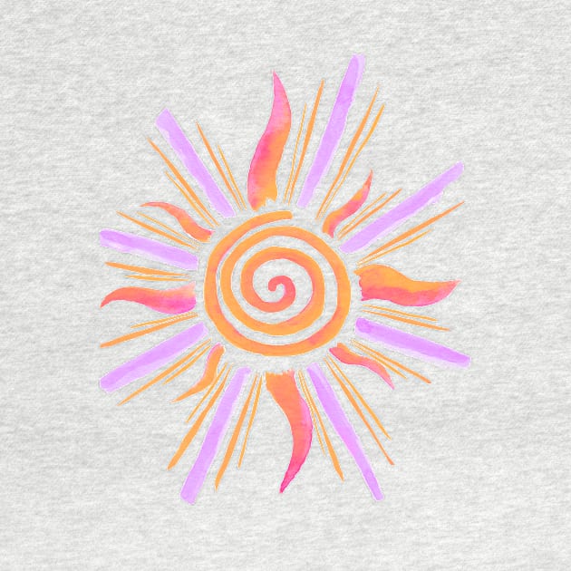 Watercolor Sunshine - Orange & Lavender by monitdesign